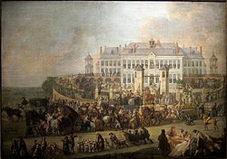 Fête du Broquelet à la Nouvelle Aventure en 1803 Tableau de Louis Joseph Watteau