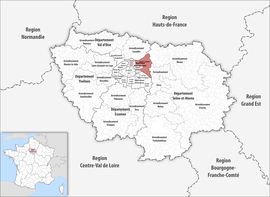 Umístění v regionu Île-de-France