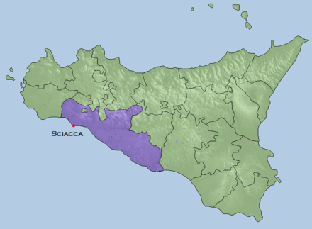 Location of Sciacca on Sicily