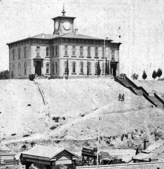 Los Angeles High Schoolon Pound Cake Hill, 1870s