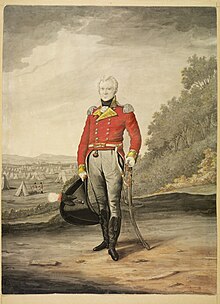 George Johnston, who led the military response to the rebellion, as a lieutenant colonel in 1810. Lt. Col. George Johnston, 1810.jpg