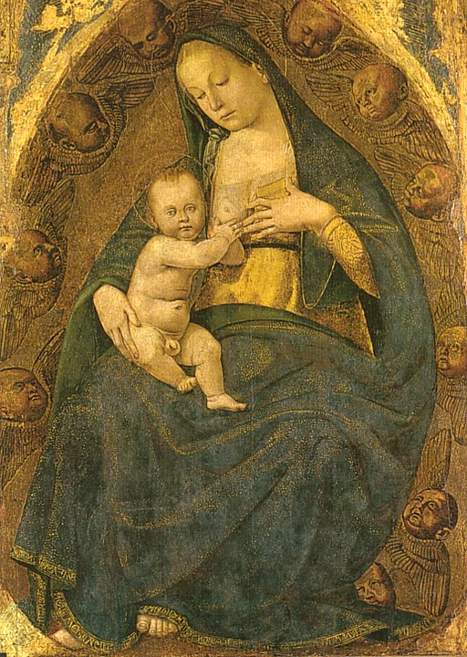 Luca signorelli, stendardo della flagellazione, madonna del latte in gloria