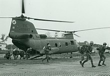 HMM-364 CH-46D lands South Vietnamese Marines during the Battle of Hue. MAG-36 Helicopter Drops Off Vietnamese Marines, 23 February 1968 (16426398261).jpg
