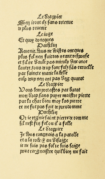 File:Maistre Pierre Pathelin, reproduction en facsimilé de 1485, Le Roy, 1907, page 084.png