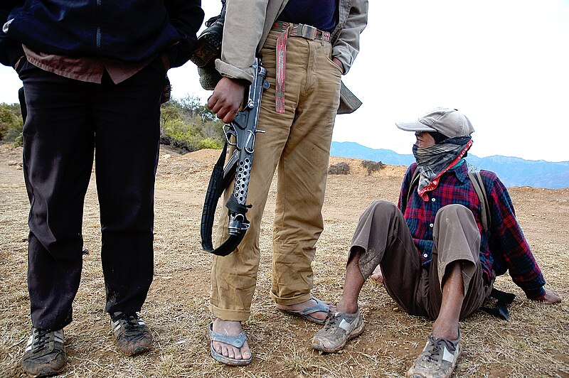 File:Maoist rebels on a hill in Nepal.jpg