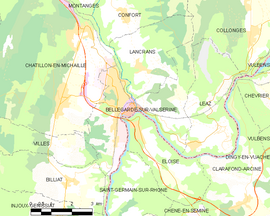 Mapa obce Bellegarde-sur-Valserine