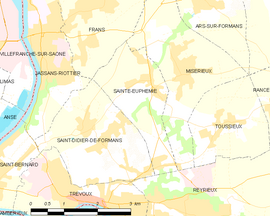 Mapa obce Sainte-Euphémie