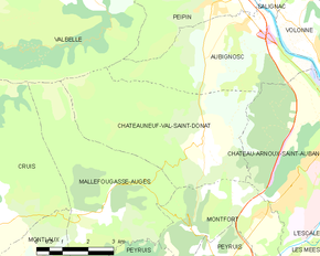 Poziția localității Châteauneuf-Val-Saint-Donat