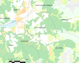 Mapa obce Saint-Sauveur