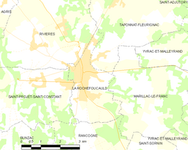 Mapa obce La Rochefoucauld