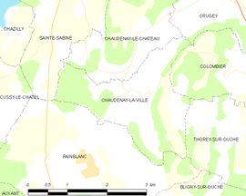 Mapa obce Chaudenay-la-Ville