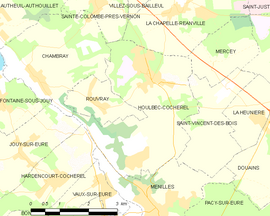 Mapa obce Houlbec-Cocherel