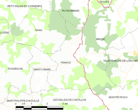 Mapa obce Francs