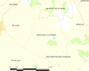 Poziția localității Montignac-Toupinerie