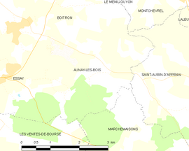 Mapa obce Aunay-les-Bois