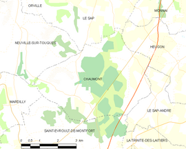 Mapa obce Chaumont