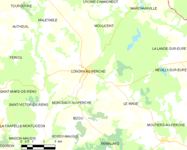 Mapa obce Longny-au-Perche