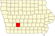 Harta statului Iowa indicând comitatul Adair
