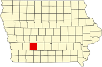 Locatie van Adair County in Iowa