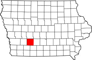 Map of Iowa highlighting Adair County