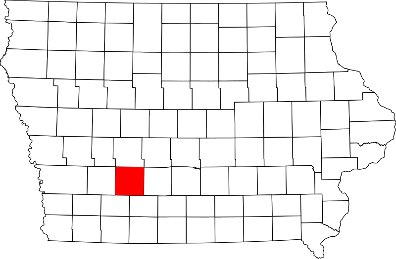 صورة:Map of Iowa highlighting Adair County.svg