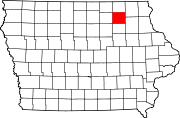 Map of Iowa highlighting Chickasaw County.svg