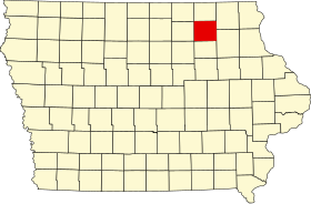 Map of Iowa highlighting Chickasaw County.svg