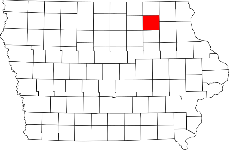 صورة:Map of Iowa highlighting Chickasaw County.svg