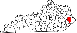 Carte du comté de Floyd dans le Kentucky