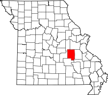 Harta e Crawford County në Missouri