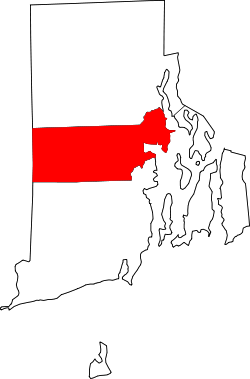 Karte von Kent County innerhalb von Rhode Island