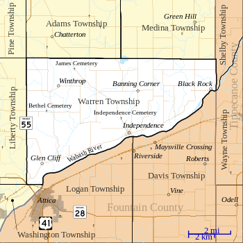 Map of Warren Township Map of Warren Township, Warren County, Indiana.svg