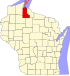 Map of Wisconsin highlighting Ashland County.svg