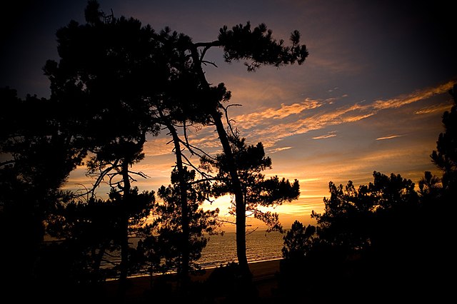 Sunset in Meschers-sur-Gironde in Charente-Maritime