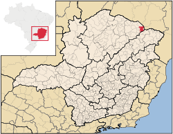 Localização de Águas Vermelhas em Minas Gerais