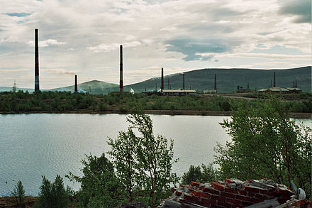 A Norilsk Nickel plant (formerly, Severonikel) in Monchegorsk