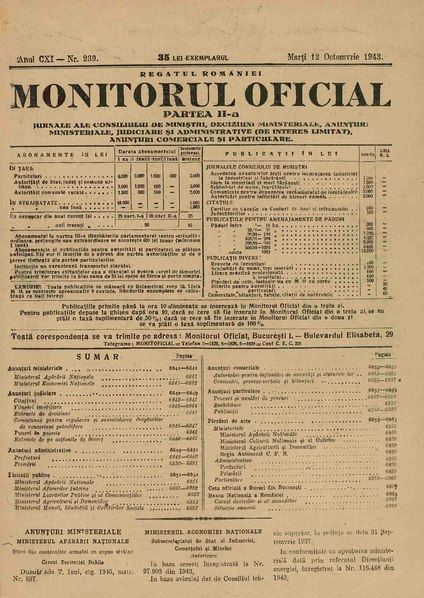 File:Monitorul Oficial al României. Partea a 2-a 1943-10-12, nr. 239.pdf