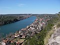 Lake Austin i Colorado River, sett fra Mount Bonnell