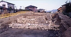 出土した麦島城小天守台跡