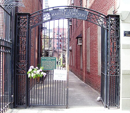 NY Marble Cemetery entrance