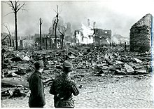 Narva after artillery and air raids in 1944 during the Battle of Narva Narvafronten, 1944 - Narvafront038.jpg