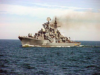 Russian destroyer <i>Nastoychivy</i> Sovremenny-class destroyer of the Russian Navy