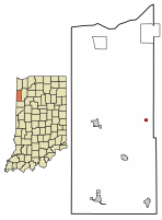 Lokasi Mount Ayr di Newton County, Indiana.