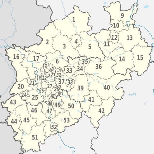 File:Nordrhein-Westfalen, administrative divisions (districts only + government district sorted) - Nmbrs - monochrome.svg