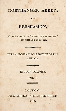 All teksttittelside for Northanger Abbey and Persuasion