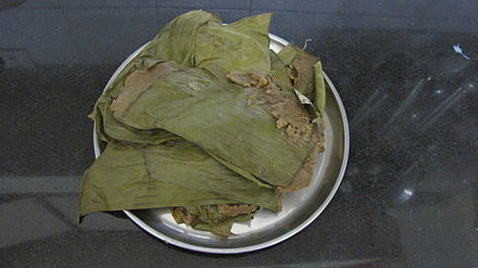 A home-made dish of sweet Patoleo, cooked in the style of the Chitrapur Saraswat Brahmin community.