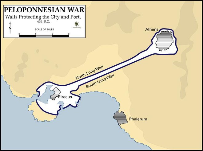 Pelopennesian War, Walls Protecting the City, 431 B.C..JPG