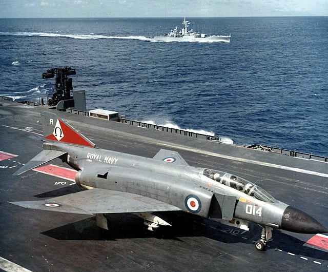 Phantom FG.1 of 892 NAS aboard HMS Ark Royal in 1972