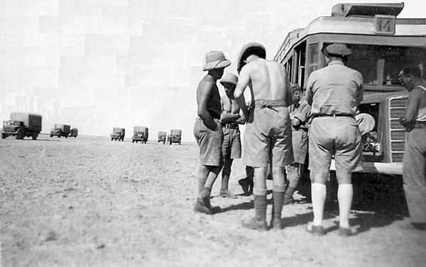British trucks near Baghdad, 1943.