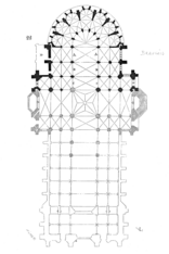 Plan de Viollet-le-Duc avec la nef non construite.
